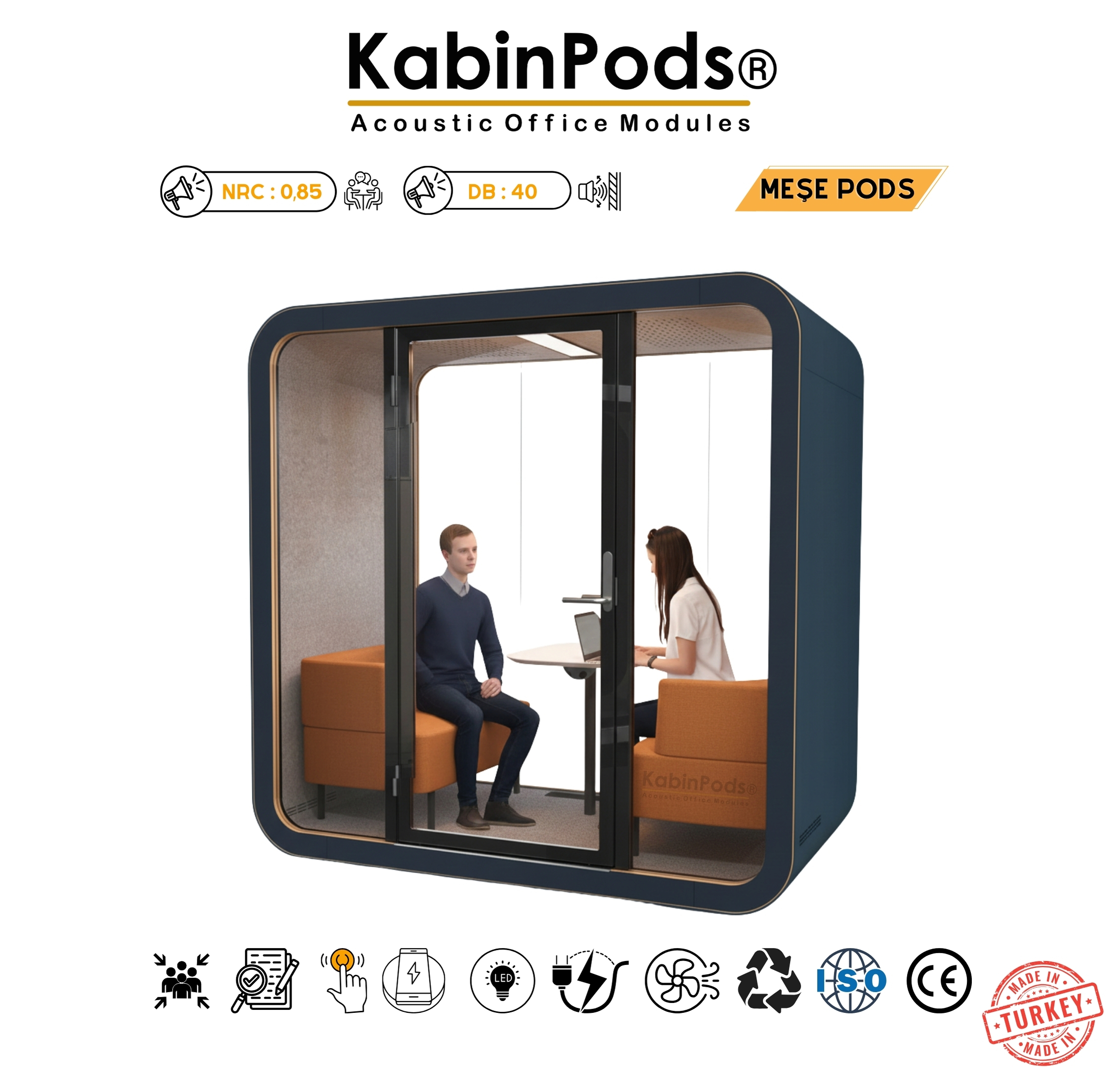 Akustik Ofis Kabini - Toplantı Kabini Ürün Görseli